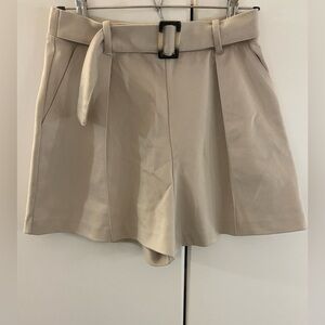 H&M High Waist Beige Shorts with Belt